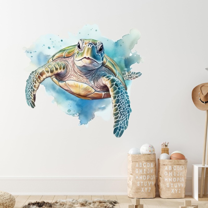 GRAZDesign Wall Sticker Turtle Bathroom Sticker North Sea Wall Sticker