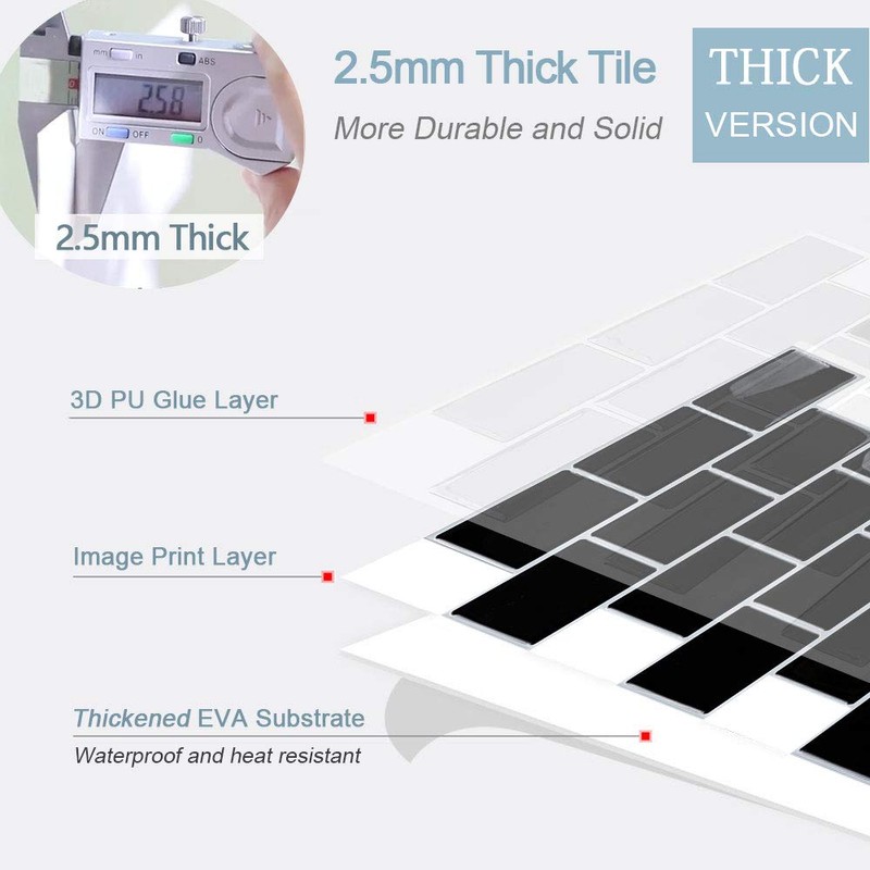 Yoillione Peel and Stick Backsplash Kitchen: 10-Sheet Back Splash Stick