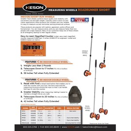 Keson RR182 Measuring Wheel with Dual-Wheels (Graduations: ft. & in.), 4-Inch Diameter
