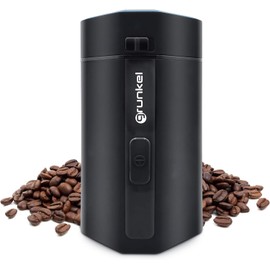 Grunkel - MO-150R - Kaffeemühle, Trockenfrüchte und elektrische Gewürze, mit Druckknopf und transparentem Visier, Fassungsvermögen 50 g, Edelstahlklingen - 150 W - Schwarz