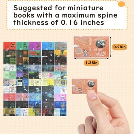 200 calcomanías para portada de libros para estanterías de ansiedad, 1:12 miniaturas de cubierta frontal y trasera, álbum de recortes, decoración de casa de muñecas, se adapta a mini libros de