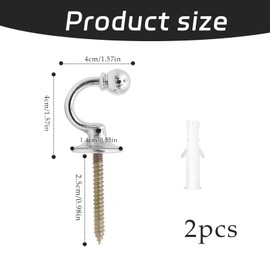 2Pcs Tie Back Hooks for Curtains, U Shaped Curtain Tieback Hooks, Heavy Duty U Shaped Metal Hook, for Home Decor, Drapes, Clothes, Coat Hanger