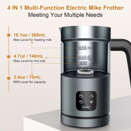 BIZEWO Milk Frother Electric Coffee Frother Warm and Cold Milk Foamer Easy to Clean NEW