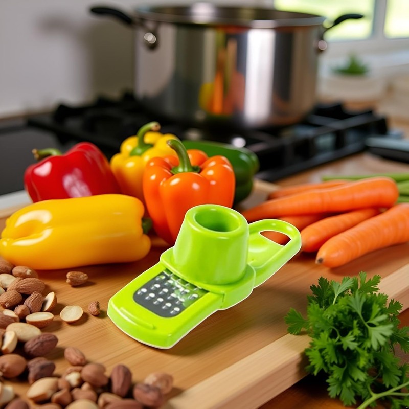 Green Multifunction Ginger Grater Tool Mini Grater Nutmeg Grinder Garlic,