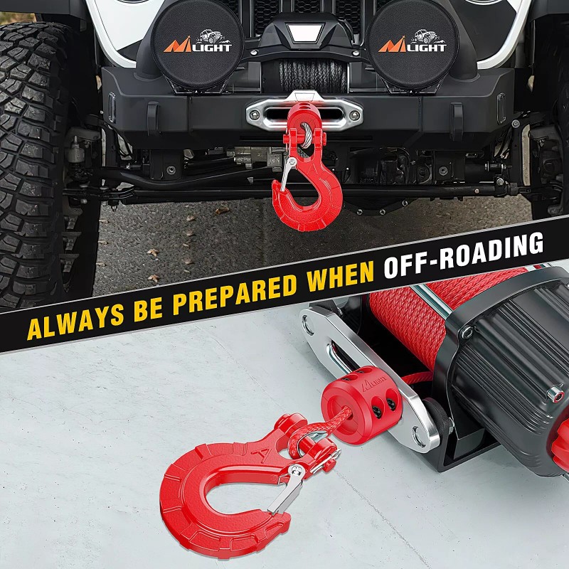 Nilight Forged Steel Winch Hook 3/8" Grade 70 Safety Latch