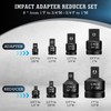 8PCS Impact Socket Adapter and Reducer Set, 1/4" 3/8" 1/2"