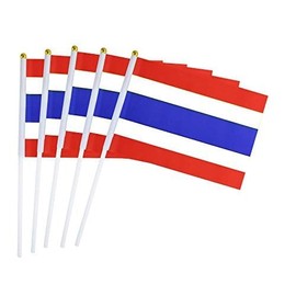 5 Pack Thailand Thai Mini HandHeld Stick Flag,Suitable For Various Holiday Parties,And National Flag Day.