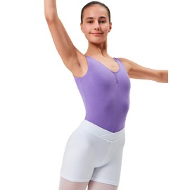 tanzmuster ® Abby Girls' Ballet Shorts (Size 92-170) Made of Soft Cotton Fabric Shorts for Children's Ballet, White