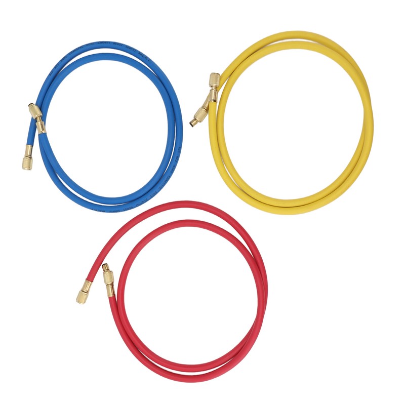 3pcs 150cm Refrigerant Charging Hose Air Conditioner Charging Hose 1/4in