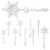 KOMBIUDA 10pcs Transparent Acrylic Snowflake Pendants Festive Hanging Decor for