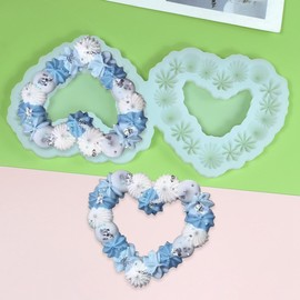 mostsom - Moldes de silicona para piruleta, moldes de caramelos de chocolate, moldes de chupón, flores, panal de abeja, chocolate, caramelos duros sin palos, 2 piezas (anillo de flores de corazón de amor)