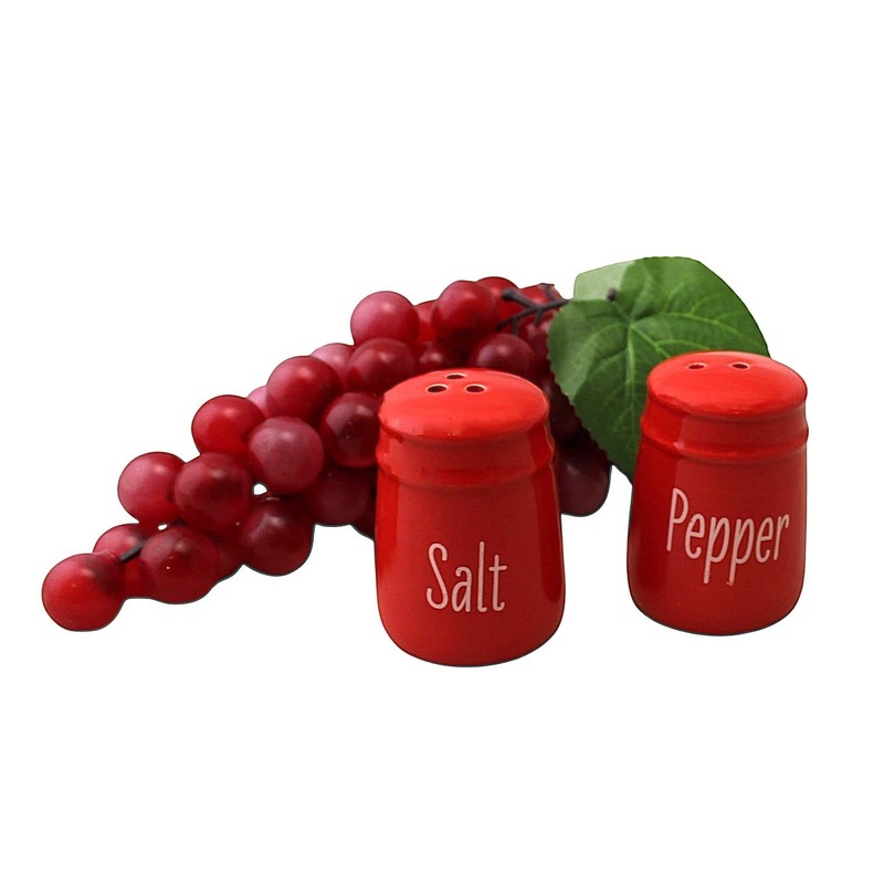 Red Ceramic Salt and Pepper Shaker Set, 2 Ounce Capacity