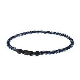 Phiten Titanium Necklace Tornado, Navy/Black, 18 Inch