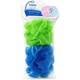 Pack 2 Piezas Borlas Exfoliantes para Baño T Taio I Limpieza Corporal