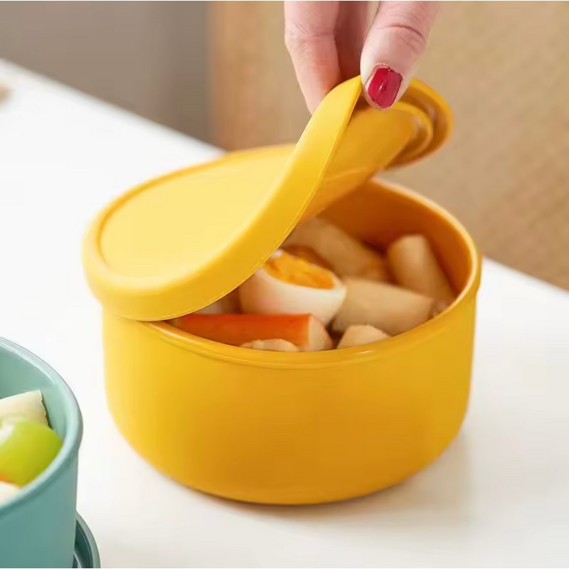 700ml Circular Silicone Lunch Box - Microwave Safe Leakproof Bento