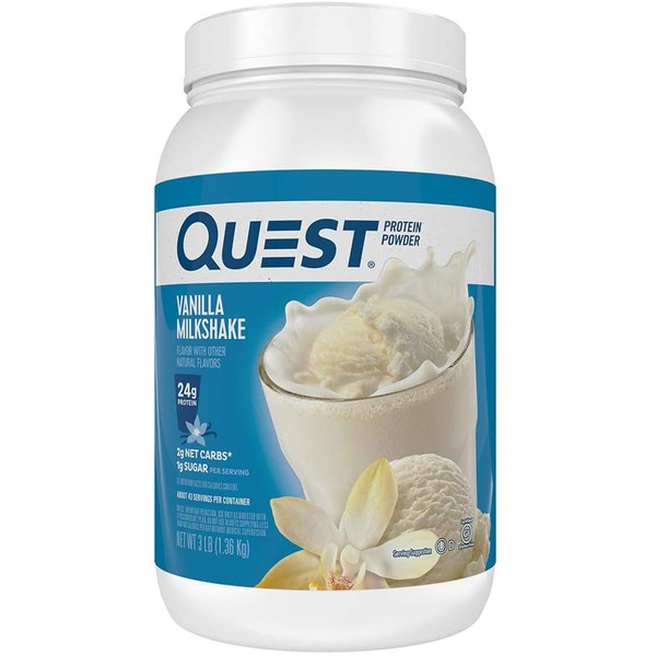 Quest Nutrition Vanilla Milkshake Protein Powder, High Protein, Low Carb, Gluten Free, Soy Free, 48 Ounce (Pack of 1)