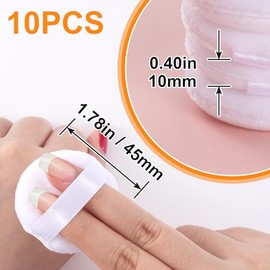 Pndeyo 10 piezas de mini soplete de polvo con correa, pequeña esponja de terciopelo suave para maquillaje facial, herramientas de belleza, esponja mez