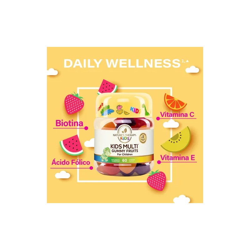 Multi Vitaminico Para Niños En Gomitas 60 unidades Kids Multi,
