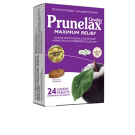 Prunelax Ciruelax Maximum Relief Laxative Tablets with Natural Senna for Occasional Constipation, Senna Extract, Vegan & Gluten-Free, Gentle Overnight Relief - 24ct