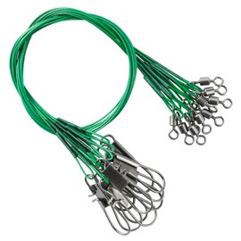 9Tong Saltwater Steel Leaders Fishing Rigs High Performance Wire Leader Bait High Strength Fishing Leader Freshwater #1 20lb 5.9in 50pcs