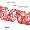 CT CRAFT LLC Sparkling Glitter Mesh Wired Ribbon 6" x