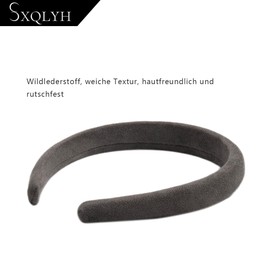 SXQLYH Pack of 2 Padded Headbands, Women's Headbands, Soft Faux Leather Hair Bands, Padded Hair Band, Comfortable Headbands for Women and Girls, C