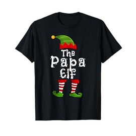 The Papa Elf Matching Family Group Christmas Party Pajama T-Shirt