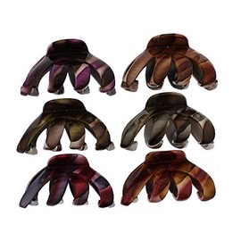 Zac's Alter Ego 6 Pieces 8.5cm Large Hair Octopus Clamps/Bulldog Claw Clips