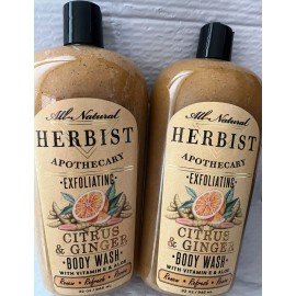 WONDERZ ALL NATURAL HERBIST APOTHECARY EXFOLIATING CITRUS&GINGER BODY WASH (2PIECES)32OZ