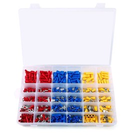 DollaTek 480 Pcs Mixed Assorted Electrical Insulated Crimp Terminal Connectors Spade Set Kit, Waterproof Wire Butt Connectors Lug Kit