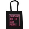 Hippowarehouse Emotions are for ugly people - Pink glitter Tote
