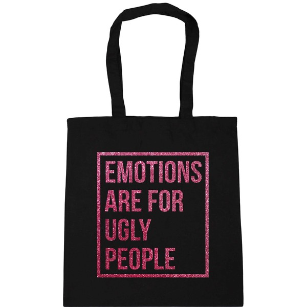 Hippowarehouse Emotions are for ugly people - Pink glitter Tote