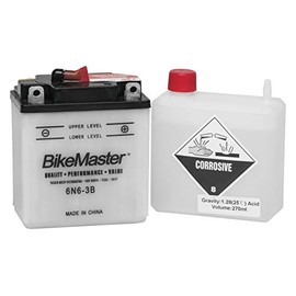 BikeMaster Conventional Battery 6N6-3B for Honda CB125S 1973-1976, 1978-1980