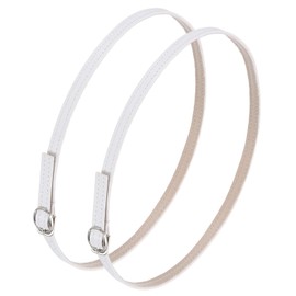 uxcell 1 Pair Replacement Ankle Strap for Heels Detachable Shoe Straps PU Leather Shoe Bands, Suede White