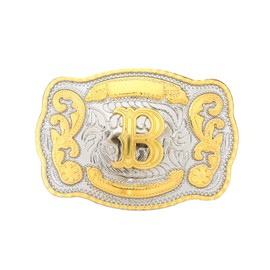 xinqida Fashion Cowboy Belt Buckles for Men Initial Letters A to Z Western Belt Buckle,Gold