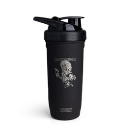Smartshake Rockband Reforce Stainless Steel Protein Shaker Bottle 700 ml | 23 oz - Leakproof Screw-on Lid - BPA Free - Unisex - Iron Maiden, Killers