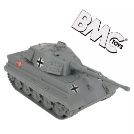 BMC WW2 German King Tiger II Tank - Gray 1:32 Scale Vehicle for Plastic Army Men