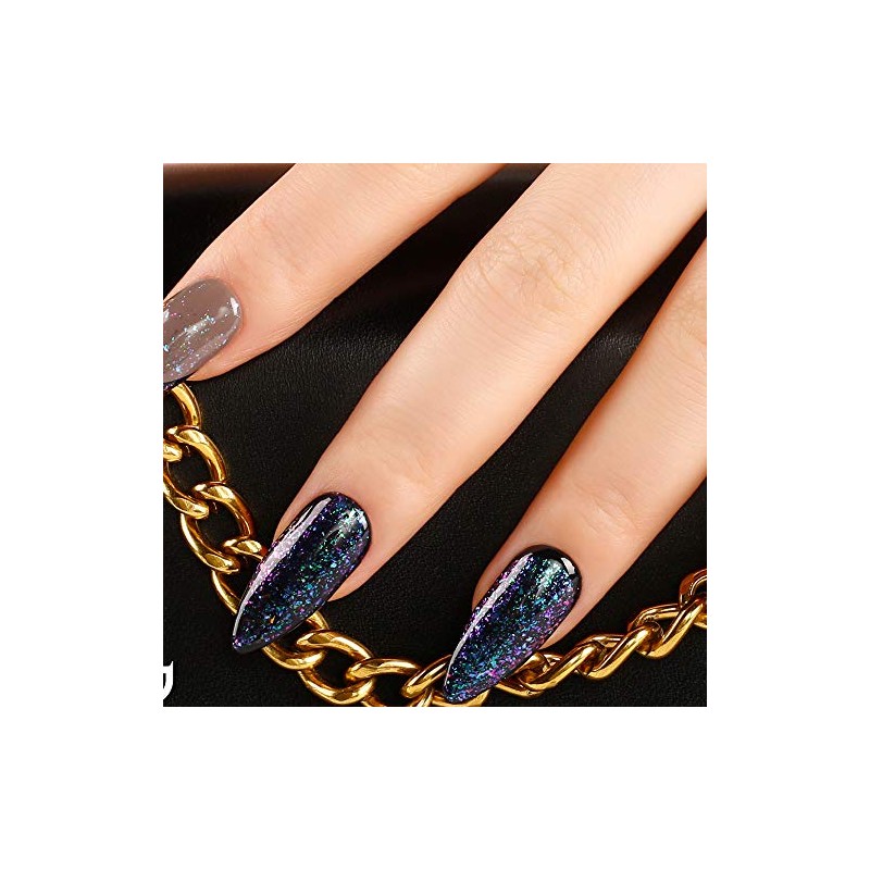 Bluesky Gel Nail Polish, Elektra Galaxy 6, Purple/Multi-Glitter, UV/LED Soak-Off