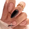 Classic Gothic Black Fake Nails - Almond Shaped Press On