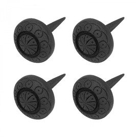 Renovators Supply Manufacturing Black Wrought Iron Nails 3 X 2 in. Long Round Clavos Floral Decorative Black Powder Coated Nails for Barn, Gate, Window Shutter Or Doors Home Hardware Nails Pack of 4