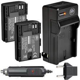BM Premium 2 Pack of LP-E6NH High Capacity Batteries and Battery Charger for Canon EOS R EOS R5 EOS R6 EOS R6 II EOS R7 EOS 90D EOS 60D EOS 70D EOS 80D EOS 5D IV EOS 6D II EOS 7D EOS 7D Mark II Camera