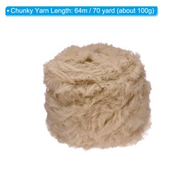 PATIKIL 70 Yards Faux Fur Yarn, Fluffy Yarn, Crochet Fluffy Yarn, Soft Chunky Polyester Plush Fur Eyelashes for Crochet, Knitted Blanket, Rug, Pullover, Light Brown