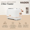 Haden Heritage 2-Slice Wide-Slot Toaster, Stainless-Steel Bread Toaster with Adjustable