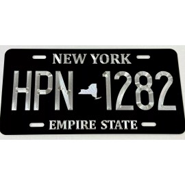 Diamond Etched Products Custom New York NY State Car Tag Diamond Etched Vanity Front License Plate