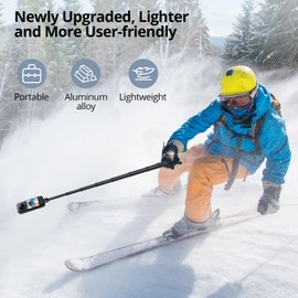 ATUMTEK 130cm Invisible Selfie Stick, 1/4" Extendable Monopod Pole, Solid and Compact Design for Insta360, for GoPro, DJI, Action Cameras (Buckle Mount for GoPro & DJI and Wrist Strap Included)