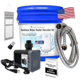 Allied Science Tankless Water Heater Flushing Kit with Steel Hoses, Mag Drive Pump, and 2-Gallon Bucket - Just Add Vinegar