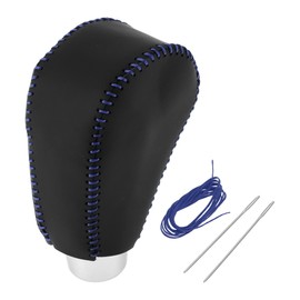 HOPESPANNER Gear Shift Knob Cover for Honda CR-V 2015-2016 Anti-Slip Black Blue Stick Shifting Handle Protector Faux Leather 1 Pc