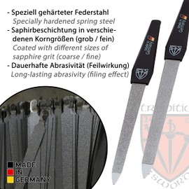 DREI SCHWERTER Set of 2 Nail Files Sapphire Nail Files Made in Germany and 1 Nail Polisher