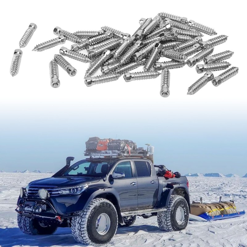 50Pcs Snow Anti Skid Tire Studs Screws M6x6mm Snow Tire