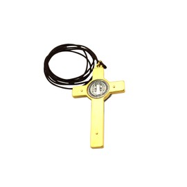 Archabbey St. Benedict Benito Cross Exorcism Necklace Pendant with Leather Cord with Crucifix